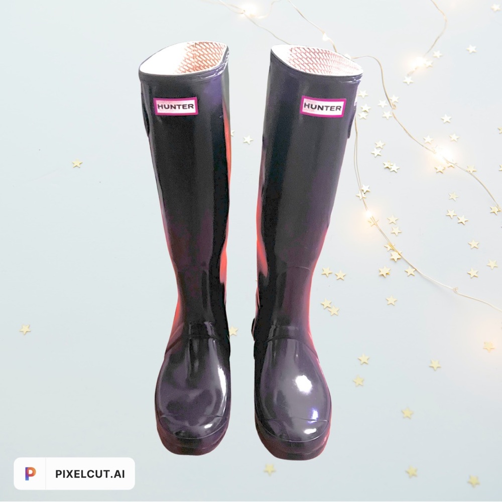 Hunter Wellington Tall Boots, Dark Purple